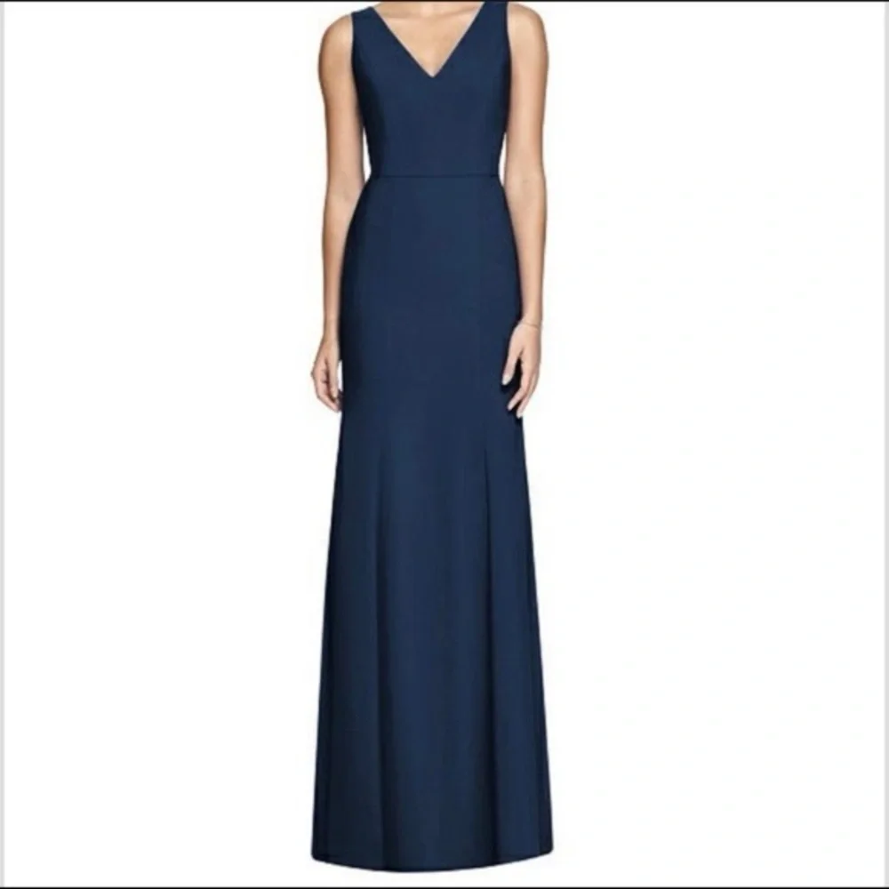 Dessy Collection Bella Bridesmaids Dress BB116 | Crepe | Midnight Navy - Picture 2 of 9